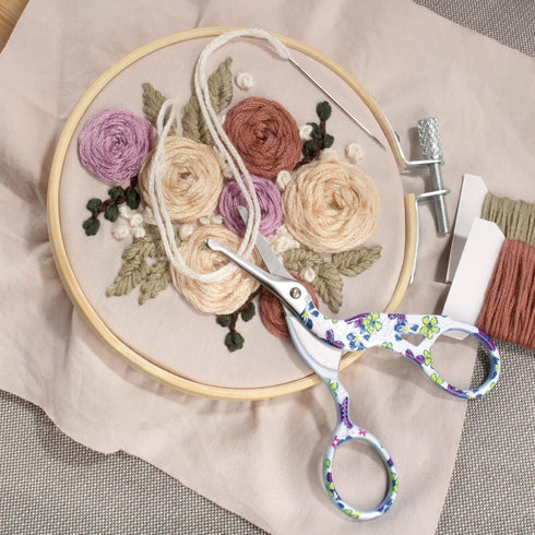 JubileeYarn Rounded Embroidery Craft Stainless Steel Stork Scissors - Small Purple - 3 Pairs...