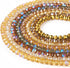Beadthoven 520pcs 8mm Faceted Rondelle Glass Beads for Jewelry Making Tiny Crystal Beads Briolette Glass Beads Loose Spacers Strands for Jewelry M...