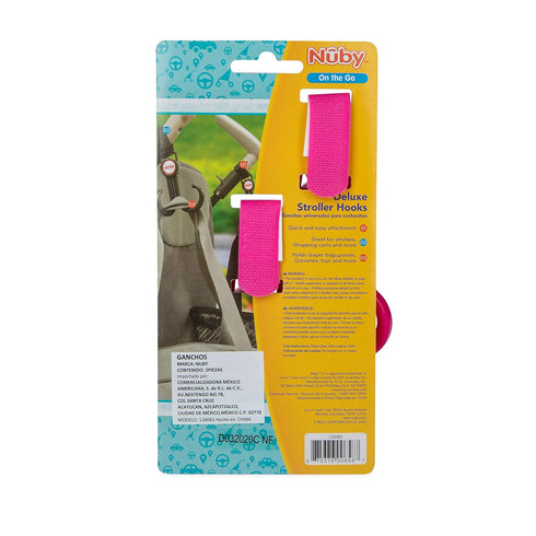 Nuby Double Stroller Hook, Adjustable Hook, Pink...