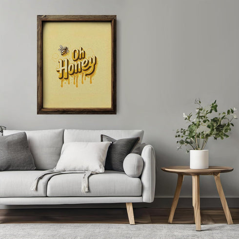 Posterizer 1 pcs-Oh Honey- Funny puns-Romantic Art-Comedy Art-Gifts for Women-Gift for Girls, Boys, Teens-Living Room Bedroom Decor- UNFRAMED Wall...
