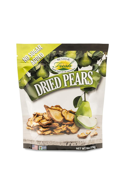 Sunrise Fresh Dried Fruit – Dried California Pears - All-Natural, Dehydrated, Unsweetened, No Added Sugar, Resealable Snack, 6oz Bag...