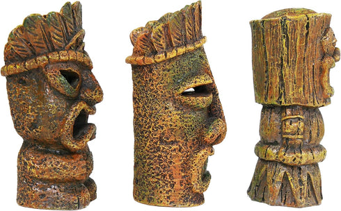 Pen-Plax RRT1A 1 Piece Aquarium Decorative Tiki's Assorted Resin Ornament, Small/4"...