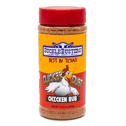 SuckleBusters Clucker Dust: Best Sweet & Spicy Chipotle Pepper Chicken Seasoning, Medium Heat, Gluten-Free, No MSG Shaker (14.5oz)...