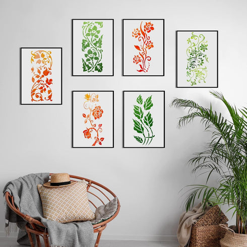 10 Pieces Leaf Painting Stencils Leaf Wall Stencil Botanical Leaves Reusable DIY Crafts Drawing Templates Stencils for Painting on Wood Wall Canva...