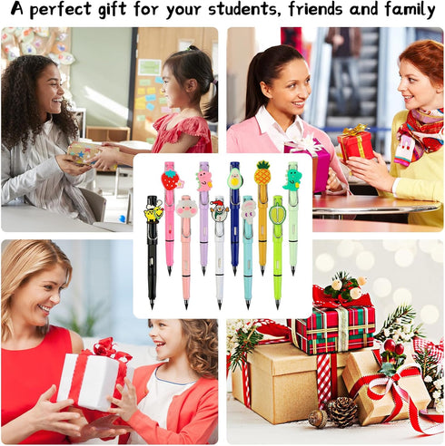 10PCS Infinity Pencils, Everlasting Inkless Pencil with Eraser, Cute Forever Pencil with 10PCS Replacement Nibs,Unlimited Writing Eternal Pencils ...