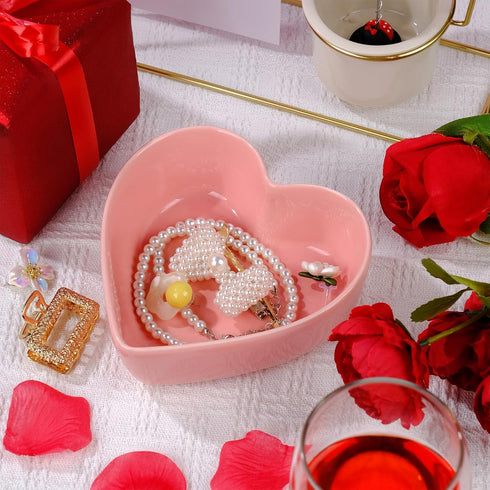 WHJY Cute Heart Shaped Bowls, Red Candy Dish, Cute Candy Bowl for Valentines Day, Date Night...