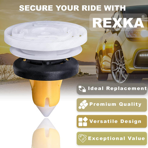 Rexka 20pcs Door Panel Retainer Clip Rivet Attaching Pin 6511618AA for Jeep Renegade 2015-2022 Jeep Compass 2017-2021 Fiat 500X 2016-2022 6511618-...