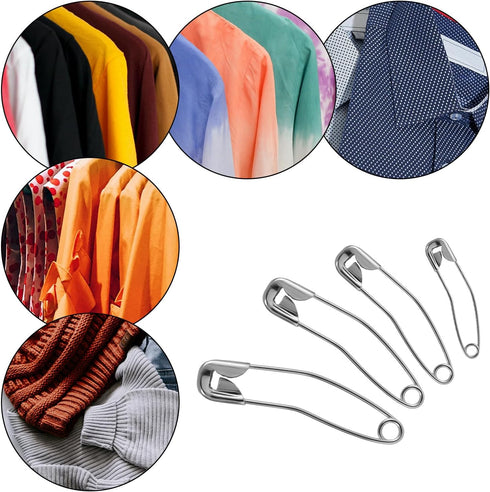 160pcs Curved Safety Pins, 4 Sizes Quilting Basting Pins Bent Safety Pins Sewing Safety Pins Assorted Accessories for Crafting Quilting Knitting S...