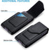 Belt Holster for iPhone 15 14 13 12 11 Pro Max, 15/14 Plus, XS Max, Samsung Galaxy S23+ A54 A53 A52, Belt Phone Holder for Men with Card Slot (Bla...