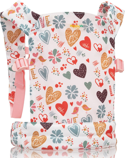 Baby Doll Carrier Kids Toy Carrier for Dolls Doll Carrier for Little Girls Front and Back with Adjustable Straps Doll Accessories - Pink - Love De...