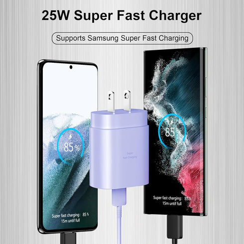 Type C Charger Fast Charging, 25W USB C Charger Super Fast Charging Block with 8FT Android Phone Charger Cable for Samsung Galaxy S24 Ultra/S24/S2...