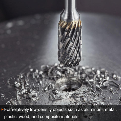 10pcs Carbide Rotary Burrs 1/8" (3mm) Shank 1/4" (6mm) Head Double Cut Flame H Shape Die Grinder Bits Rasp Files for Metal Wood Plastic Polishing ...