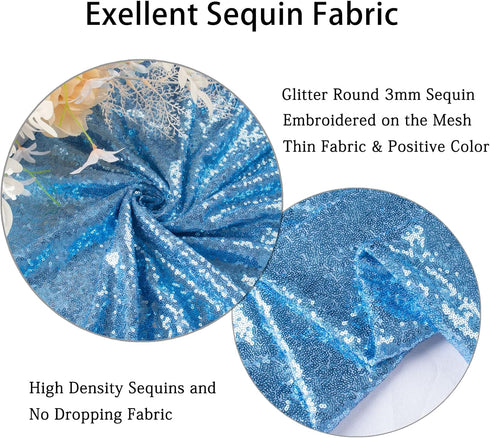 Sequin Fabric by The Yard Sequence Fabric for Dress Glitter Metallic Mesh Fabric for Sewing Handcraft Shimmer Mermaid Fabric Wedding Party Costume...