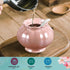 Porcelain Sugar or Salt Bowl with Lid and Spoon, Ceramic Spice Keeper Pearlescent Glazed Design Modern Kitchen Decor, 9 Ounce, Pink...