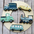 LILIAO Transportation Cookie Cutter Set - 5 Piece - Train, Truck, Pick-up Truck, Beat-up Car and Bus Fondant Cutters - Stainless Steel...