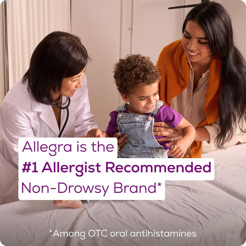 Allegra Children's 12-Hour Allergy Relief Liquid, Non-Drowsy Indoor and Outdoor Allergy Medicine, 30 mg Fexofenadine HCI Antihistamine for Kids, B...