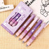 4 Pcs Erasable Gel Pens Cartoon Retractable Cute Purple Pens Soft Grip Pens 0.5mm Black Ink Pen Office School Pens Women Girls Boys Pens (Black In...