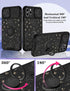 Goocrux (2in1 for iPhone 12 Pro Case Moon Plants for Women Girls Cute Phone Cover Flower Heart Stars Space Design with Slide Camera Cover+Ring Hol...