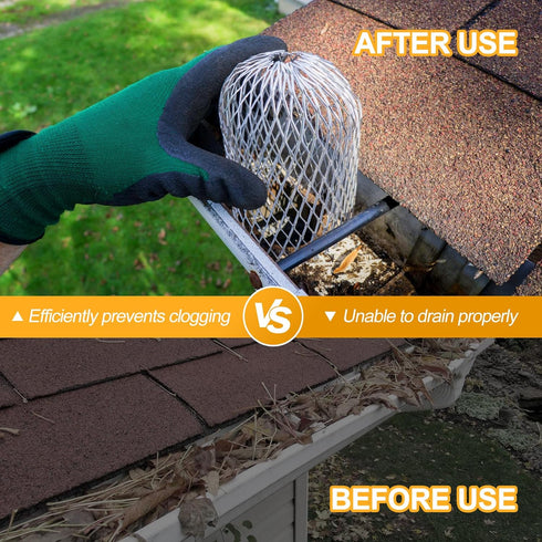 12 Pack Gutter Guards Gutter Cleaning Tools 3.5 Inch Expandable Aluminum Filter Strainer Leaf Guards for Gutters Gutter Downspout Guard for Preven...