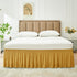 Biscaynebay Wrap Around Bed Skirts for Queen Beds with Short Drop of 12", Gold Adjustable Elastic Dust Ruffles Easy Fit Wrinkle Resistant Silky Lu...