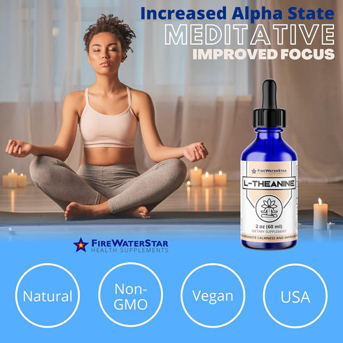 FWS L Theanine Liquid Drops, 200mg 99% Pure Bioactive L-Theanine, Organic, Natural, Vegan, Non GMO Helps to Promote Calmness, Relaxation, Improved...