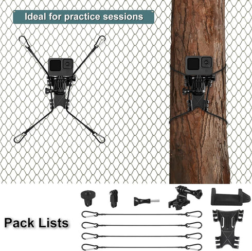 Fence Mount for GoPro Hero Action Camera Chain Link Backstop Fence Mount for Mevo Start, iPhone, Smart Phones for Recording Baseball Softball Tenn...