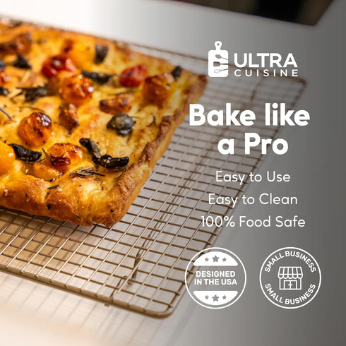 Ultra Cuisine Heavy Duty Cooling Rack for Cooking and Baking - Professional Grade Premium100% Stainless Steel Baking Rack & Wire Cooling Mesh for ...
