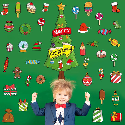 SICOHOME Christmas Bulletin Board Decorations Set 48 Pcs Winter Classroom Decoration Merry Christmas Tree Paper Cutout Christmas Home Wall School ...
