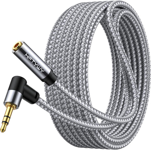 Headphone Extension Cable 25 ft 3.5mm Male to Female Stereo Audio Extension Cable - Double Shielded Braided Long 1/8 TRS aux Cord Extender for Sma...