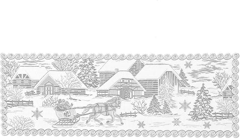 Heritage Lace, White Sleigh Ride 14x40 Runner...