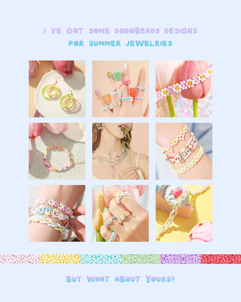 DoDoBeads Jewelry Making Kit - 10000Pcs Glass Seed Beads for Bracelets Making, 28 Summer Colors Beads, Jewelry Making Supplies, Friendship Bracele...