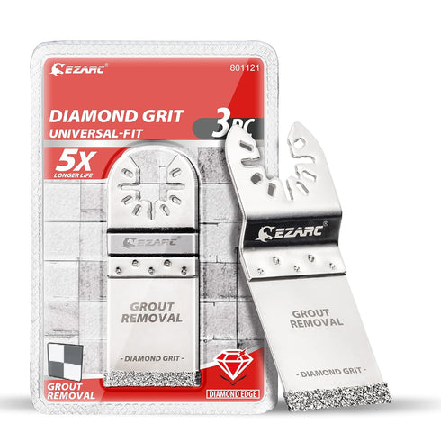 EZARC Diamond Oscillating Blade, Flush Cutting Oscillating Multi Tool Saw Blades for Grout Removal, Cleaning Mortar DO34F, 3-Pack...