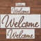 4 Pieces Welcome Stencils Welcome Stencils Templates Reusable Plastic Welcome Templates Stencil Set for Painting on Wood Wall Fabric Rock Chalkboa...