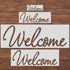 4 Pieces Welcome Stencils Welcome Stencils Templates Reusable Plastic Welcome Templates Stencil Set for Painting on Wood Wall Fabric Rock Chalkboa...