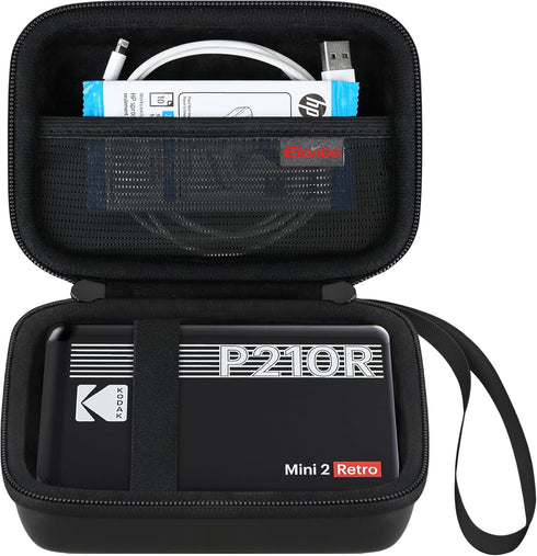 Carrying Case for KODAK Mini 2 Retro 4PASS Portable Photo Printer, Digital Instant Print Camera Travel Bag Storage Holder, Mesh Pocket Fits Printi...