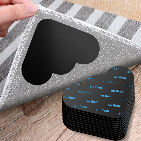 Rug Pad 12PCS Cloud Rug Tape Stickers, Reusable Washable Rug Tape Grip Carpet Corner, Dual Sided Non-Slip Rug Tape Sticker Area Rug Pads for Indoo...