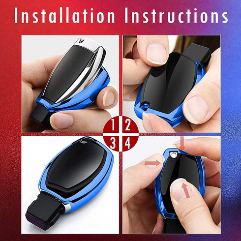Tukellen for Mercedes Benz Keychains with Key Fob Cover Special Soft TPU Key Case Cover Protector Compatible with Mercedes Benz C E G S M GL CLS C...