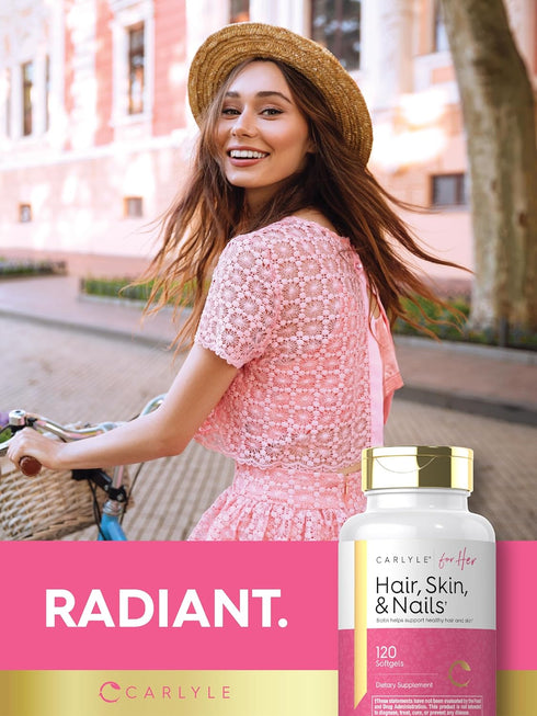Carlyle Hair Skin and Nails Vitamin | 120 Softgels | Beauty Formula Supplement | with Biotin and Collagen | Non-GMO, Gluten Free...