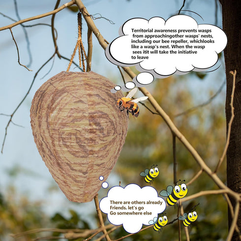 4 Pack Wasp Nest Hanging Fake Wasp Nest Paper Material Hornet Nest for Wasps…...