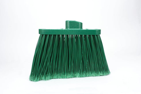 SPARTA Plastic Broom Head, Angled, Flagged for Small Debris Indoor, Outdoor, Home, Restaurant, Lobby, Office, 12 Inches, Green...
