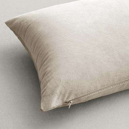 MIULEE 24x24 Inch Euro Sham Velvet Pillow Covers, Set of 2 Large Square Decorative Pillows -Cream White Super Soft for King Bed, Sofa, Couch, Acce...