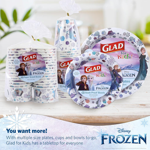 Glad for Kids Disney Frozen 12oz Paper Bowls| Disney Anna and Elsa Paper Bowls, Kids Bowls| Kid-Friendly Paper Bowls for Everyday Use, 12oz Paper ...
