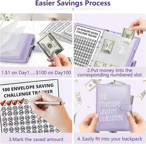 100 Envelopes Money Saving Challenge, Easy and Fun Way to Save $5,050, Budget Binder Savings Challenge Book, Savings Challenges Budget Book Binder...