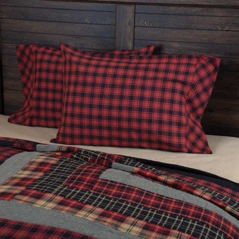 VHC Brands Rustic & Lodge Bedding-Cumberland Red, Cotton, Pillow Case Set, Standard (20 x 30 inches), Chili Pepper...
