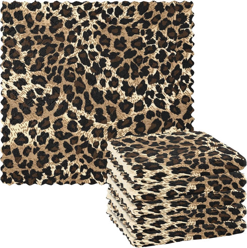 ALAZA Leopard Cheetah Prints Animal Kitchen Towels Dish Clothes for Drying Dishes Cleaning Washing Super Soft & Absorbent Nonstick Oil, 11x11 Inch...