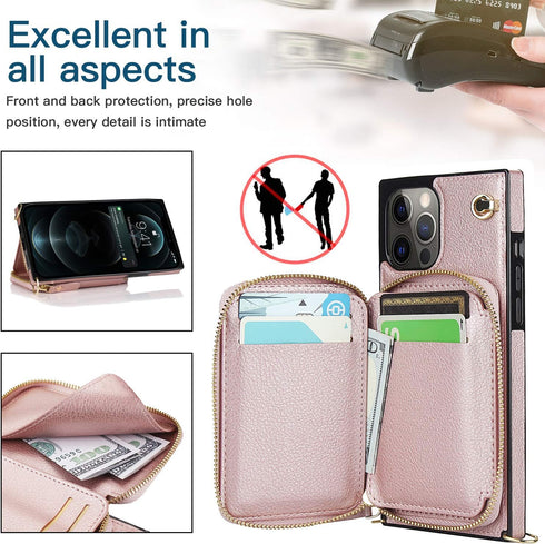 Asuwish Phone Case for iPhone 12 Pro Max Wallet Cover with Screen Protector and Zipper Card Holder Slot Stand Leather Cell Flip iPhone12promax 5G ...