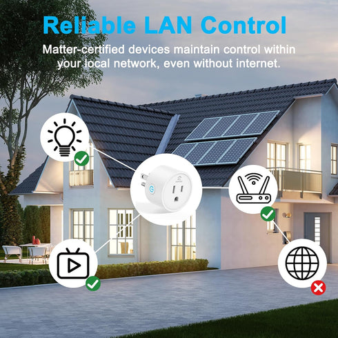 Matter Smart Plug, Homekit Supported, Smart Outlet Works with Siri, Alexa & Google Home, WiFi Outlet Smart Home with Remote Control, Timer & Sched...
