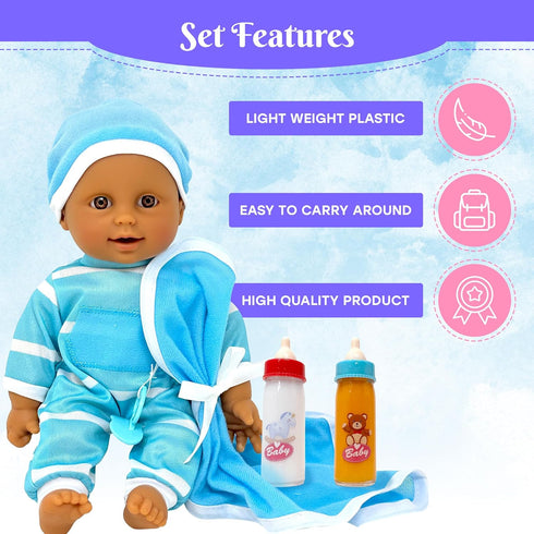 Baby Doll Bottles with Magic Disappearing Milk & Juice Playset, 6pc Pretend Baby Doll Accessories Set 4 Doll Feeding Toy Bottles and 2 Pacifiers, ...