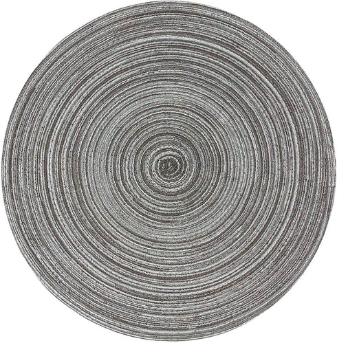 Wrapables® 15" Woven Round Placemats (Set of 6), Black...