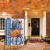 Welcome Fall Blue Pumpkin Small Decorative Garden Flag, Autumn Plaid Check Sunflower Yard Lawn Outside Decor, Thanksgiving Seasonal Burlap Outdoor...